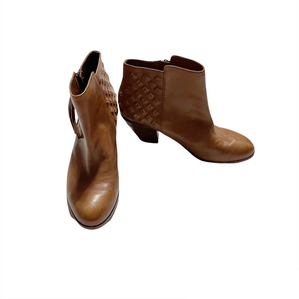 Sam Edelman Designer Brown Tan Cowboy-Like Fashion Ankle Boots 3” Heels Size 8.5